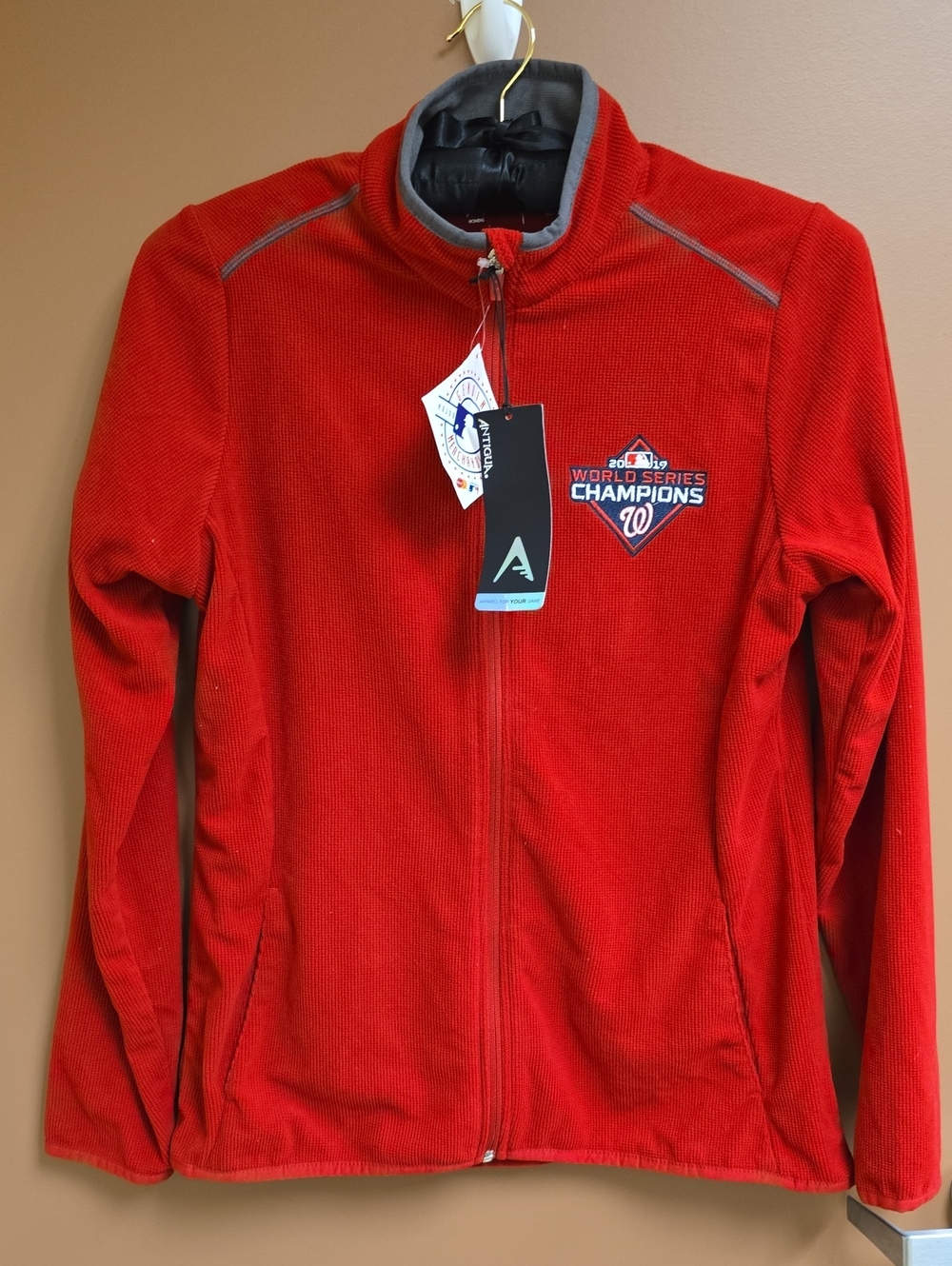 Antigua Washington Nationals 2019 World Series Quarter Zip Fleece Womens M NWT
